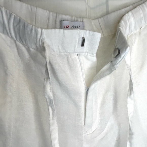 🤍”Liz Claiborne” NWT Women’s White Linen/Cotton Blend Pants w/ Pockets🤍 - Picture 4 of 13